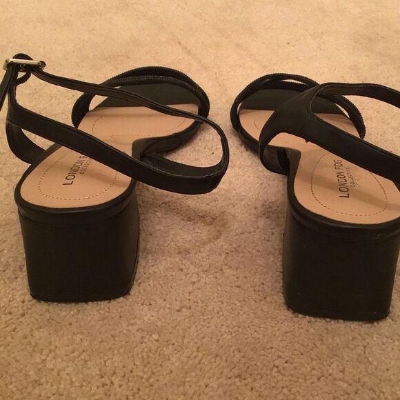 London Fog Black Sparkling Straps Heels - Picture 6 of 8